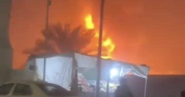 «حريق هائل يتسبب فيه انفجار صهريج نفط في سامراء العراقية»