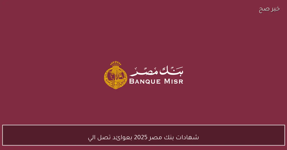 «فرصة استثمارية ذهبية» بنك مصر يزيح الستار عن شهادات 2025 بعوائد قياسية 20.75% وأبرز مزايا الاستثمار الذكي