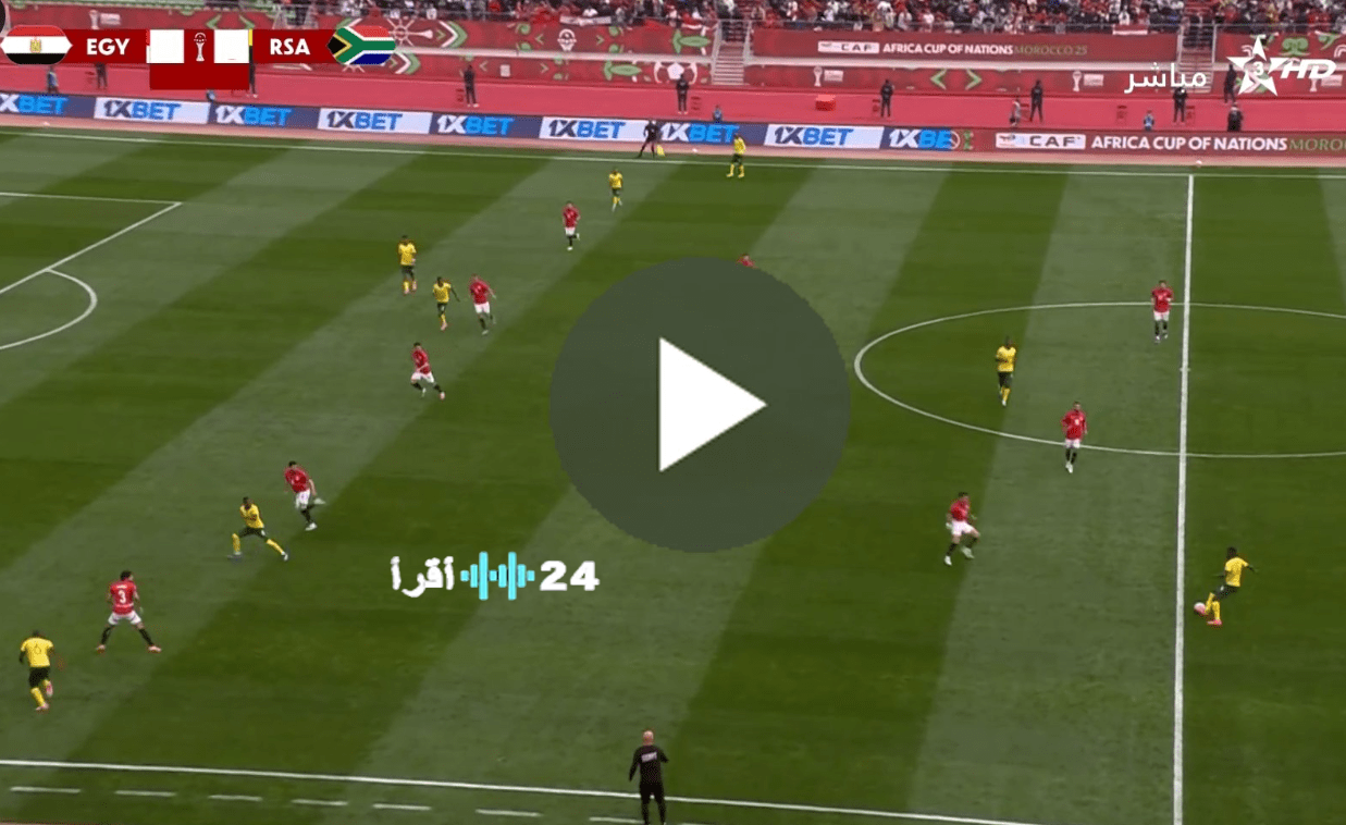 مباراة مصر وجنوب أفريقيا أمم إفريقيا 2025 محمد صلاح يسجل هدف التقدم 1-0