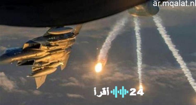 طائرات أمريكية تلقي مشاعل ضوئية على تدمر السورية عقب مقتل جنديين أمريكيين بيد داعش