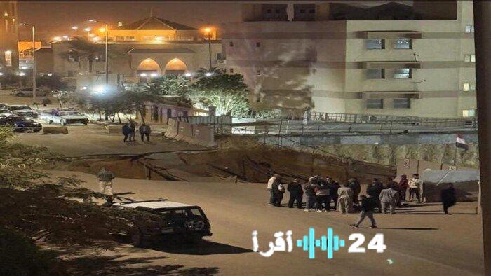 هبوط أرضي في منطقة النرجس فيلات بالقاهرة الجديدة يثير القلق