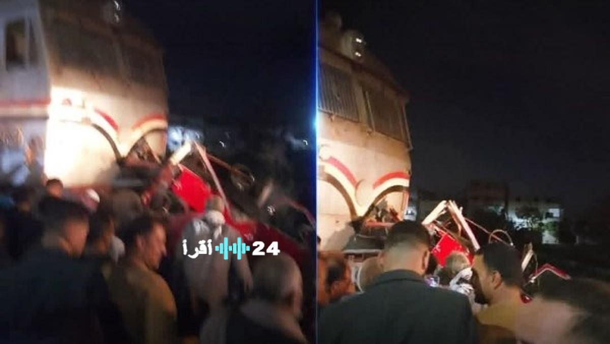 «حادثة مأساوية في المنوفية» تصادم قطار وميكروباص نتيجة عبور غير قانوني