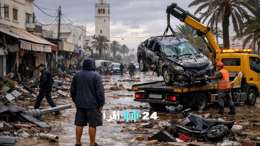 مصرع خمسة أشخاص نتيجة السيول في تونس وسعيّد يحمل الحكومات السابقة المسؤولية