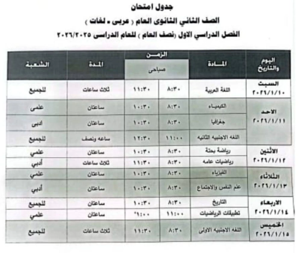 تغيير مواعيد امتحانات الصف الثاني الثانوي في الجيزة يشعل الجدل بين الطلاب وأولياء الأمور
