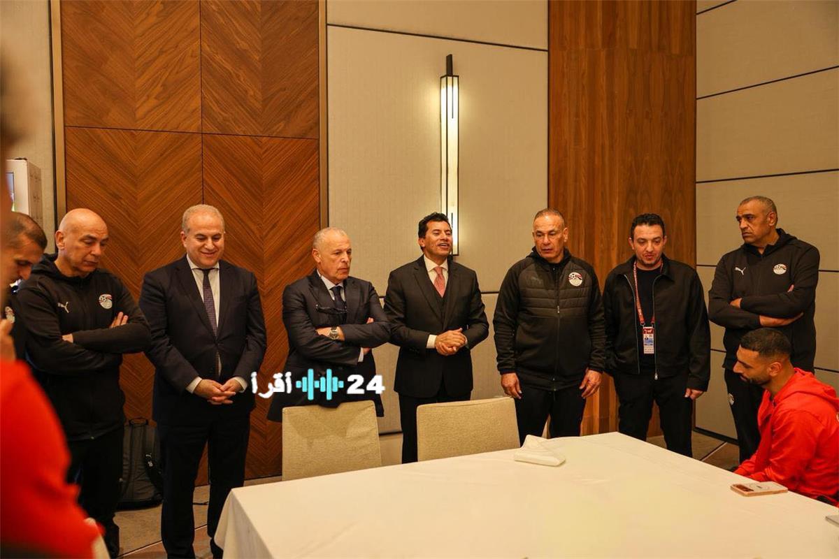 أشرف صبحي وهاني أبو ريدة يهنئان منتخب مصر عقب التأهل لدور الثمانية في كأس أمم إفريقيا