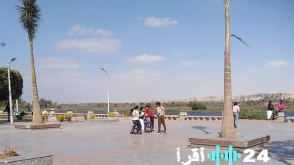 تطوير كورنيش النيل في المنيا عبر زراعة النخيل الملكي والمساحات الخضراء