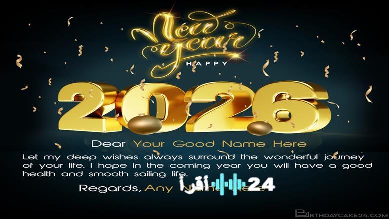 ترند رأس السنة 2026 اكتب اسمك على أحدث صور التهنئة بالعام الجديد