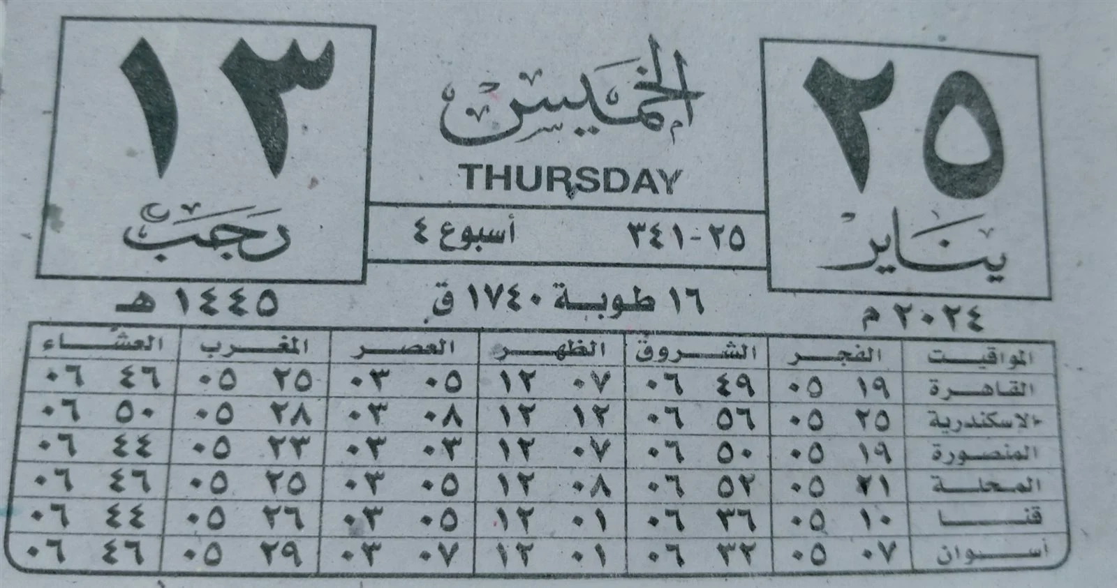 النهاردة كام طوبة 2026.. تاريخ التقويم القبطي اليوم وأهميته في الحياة اليومية