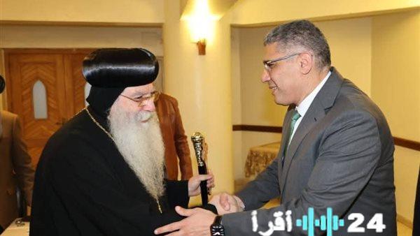 محافظ الجيزة يشارك مطرانية شمال الجيزة احتفالات عيد الميلاد المجيد