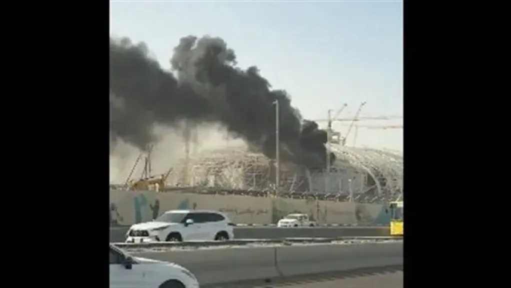 ملعب أرامكو الدخان الكثيف وحقيقة الفيديو المتداول