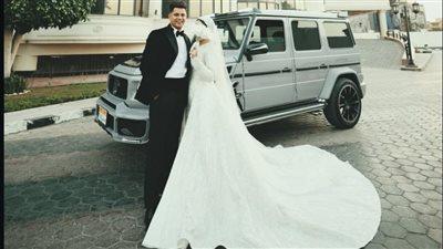 الصور الأولى تكشف حفل زفاف مغني المهرجانات أمين خطاب من فتاة ترتدي الحجاب