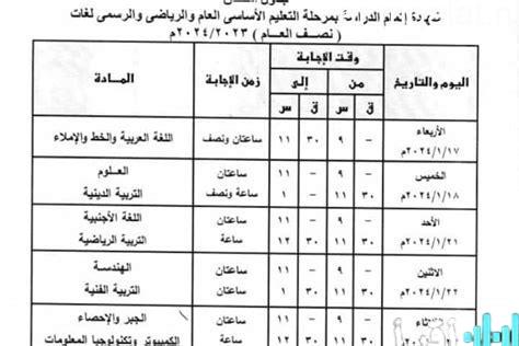 انطلاق امتحانات الشهادة الإعدادية في الجيزة 17 يناير مع الكشف عن جدولها الكامل
