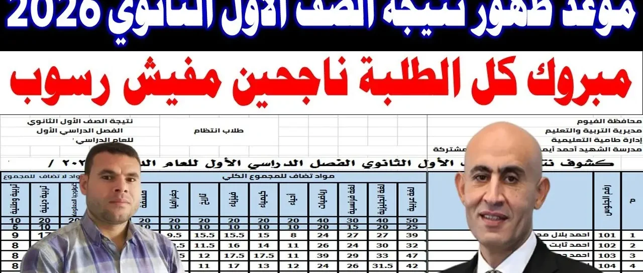 مبروك للناجحين.. نتيجة صف اول ثانوي الترم الاول 2026 بالاسم ورقم الجلوس فور ظهورها في جميع المحفاظات