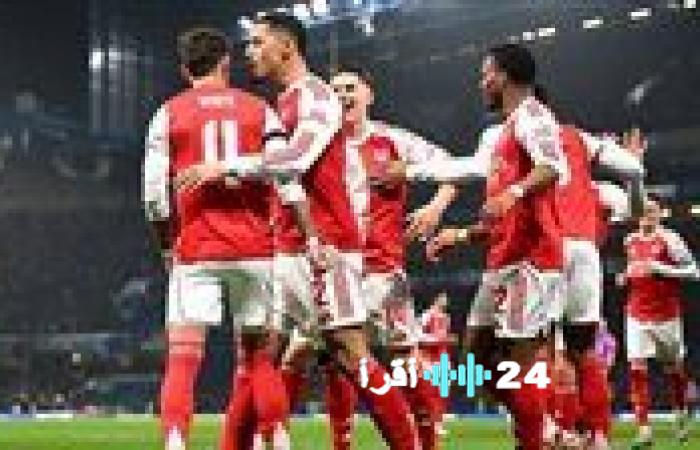 أرسنال يتفوق على تشيلسي بهدف نظيف في الشوط الأول من نصف نهائي كأس رابطة المحترفين الإنجليزية