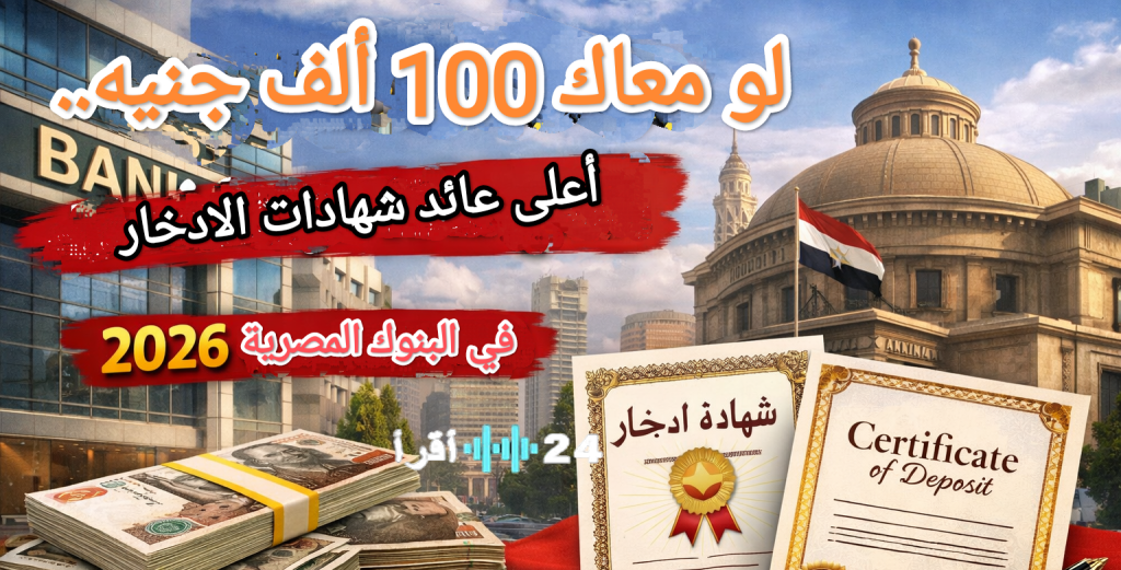 «اكتشفوا قيمة استثمار 100 ألف جنيه».. أعلى عوائد شهادات الادخار في البنوك المصرية لعام 2026: مقارنة شاملة ومميزات رئيسية