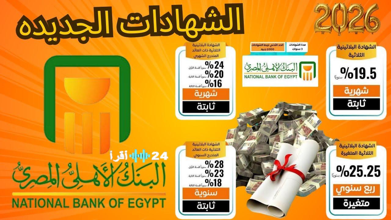 حساب عائد شهادات ادخار البنك الأهلي بعد خفض الفائدة وتفاصيل العوائد الجديدة