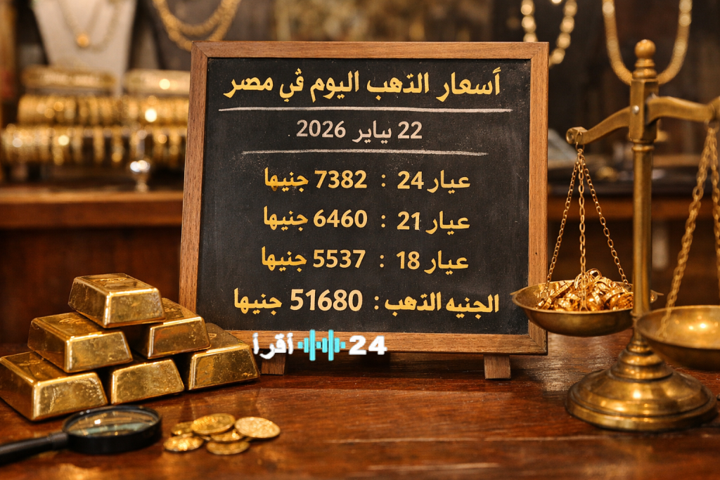 «قفزة غير مسبوقة في سوق الذهب بمصر»  ارتفاع عيار 21 يسجل رقمًا قياسيًا مع بداية 23 يناير 2026