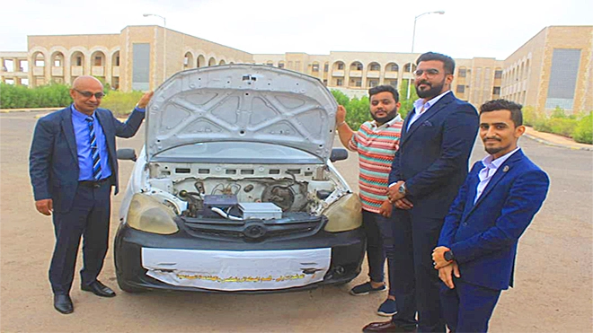 اعد صياغة العنوان بالكامل بشكل صحفي احترافي ككاتب بشري ،  وقم بوضع كابشن جذابة في علامتين تنصيص في بداية العنوان «.» ، اجعل العنوان مناسبًا لاقتراحات لا تضع علامة : في العنوان،   لا تقم بكتابة اقترحات او الرد الالي علي الامر  او  وضع نقطة في نهاية العنوان او ملاحظات  فقط نفذ المطلوبصحيفة الأيام – “الأيام” ترصد تفاصيل قيام طلاب هندسة جامعة عدن تحويل سيارة بنزين إلى كهربائية