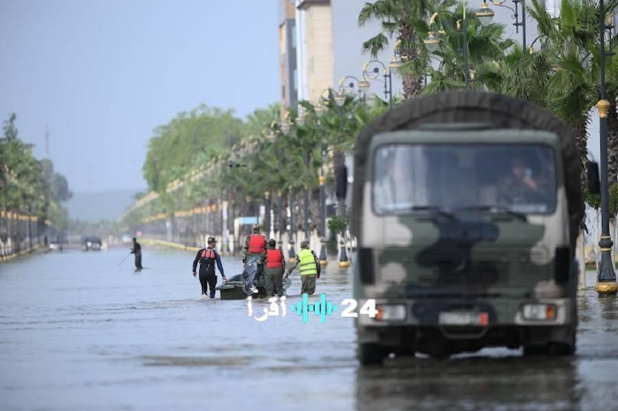 سيول غير مسبوقة تضرب مدينة القصر الكبير المغربية والسلطات تتخذ إجراءات إغلاق المداخل