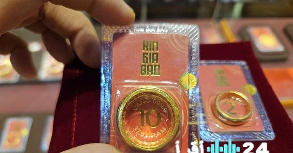 سعر سبائك الذهب SJC يتجاوز سعر الذهب العالمي بـ 22 مليون دونغ فيتنامي في صباح 10 فبراير