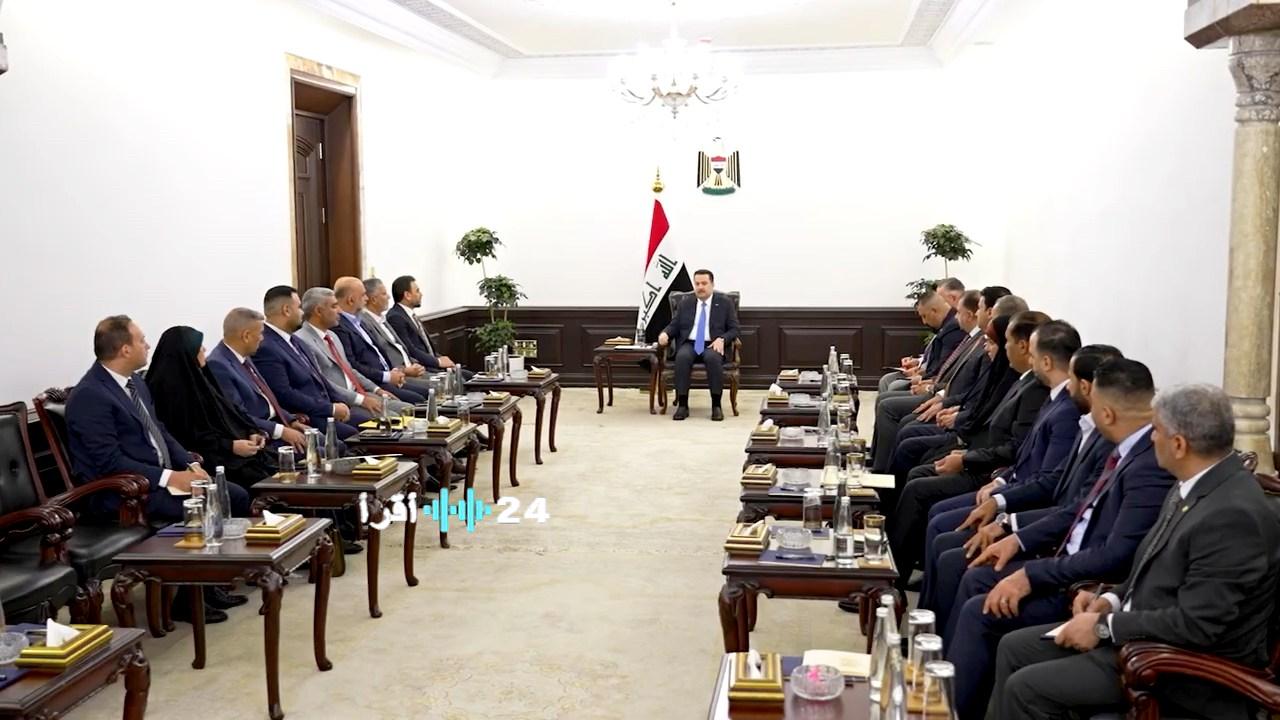 رئيس مجلس الوزراء محمد شياع السوداني يستضيف أعضاء كتلة تيار الحكمة الوطني النيابية في لقاء رسمي