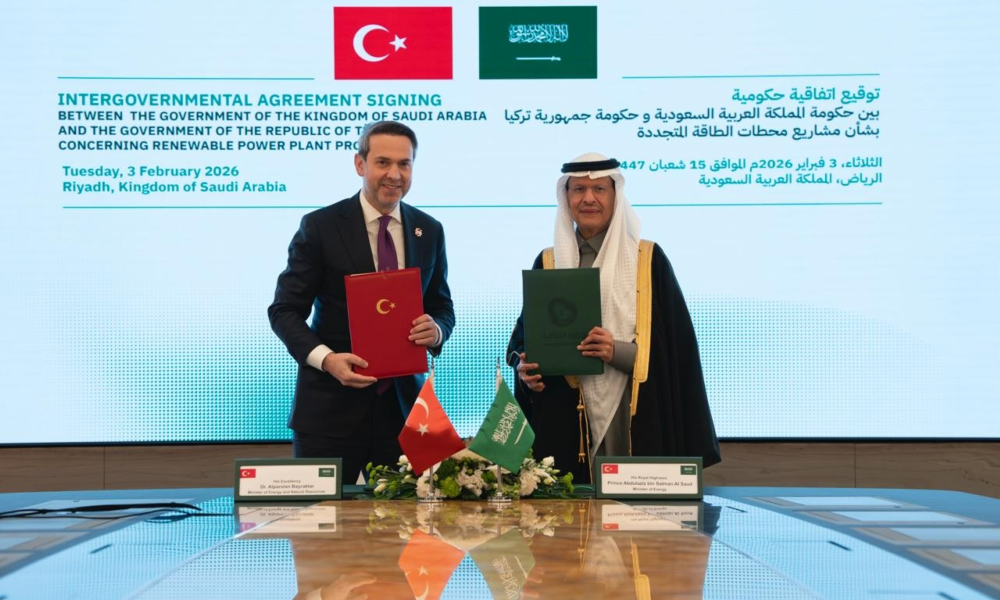 السعودية وتركيا تطلقان شراكة طاقة متجددة بقدرة 5000 ميجاواط