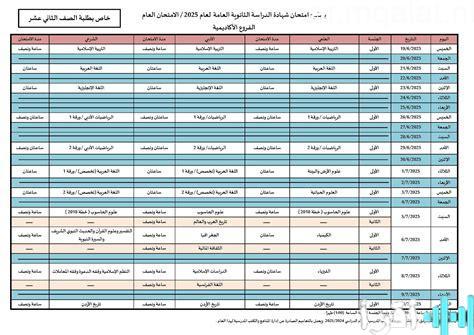 وزارة التعليم تنفي إصدار جدول امتحانات الثانوية العامة للعام 2026