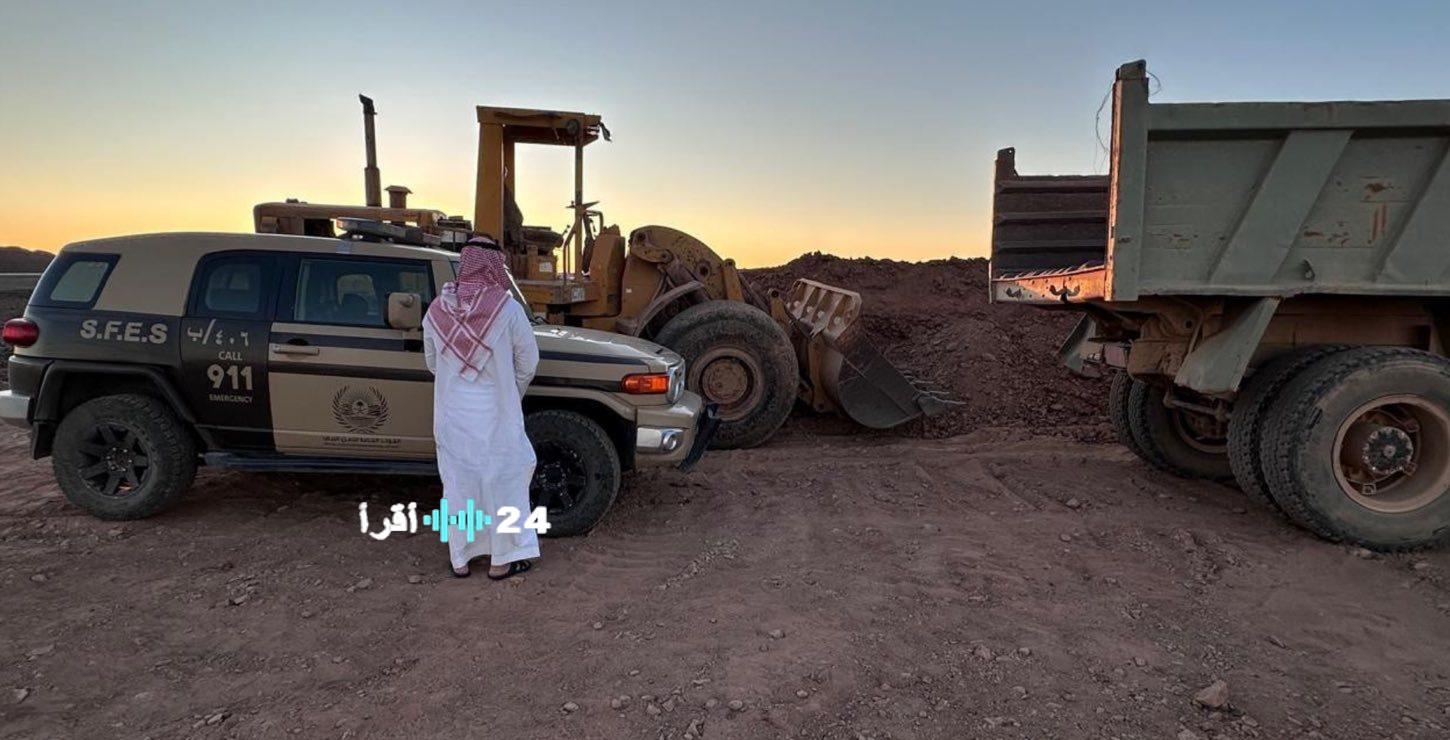 المدينة المنورة: ضبط مستغل غير قانوني للرواسب الطبيعية في حملة أمنية