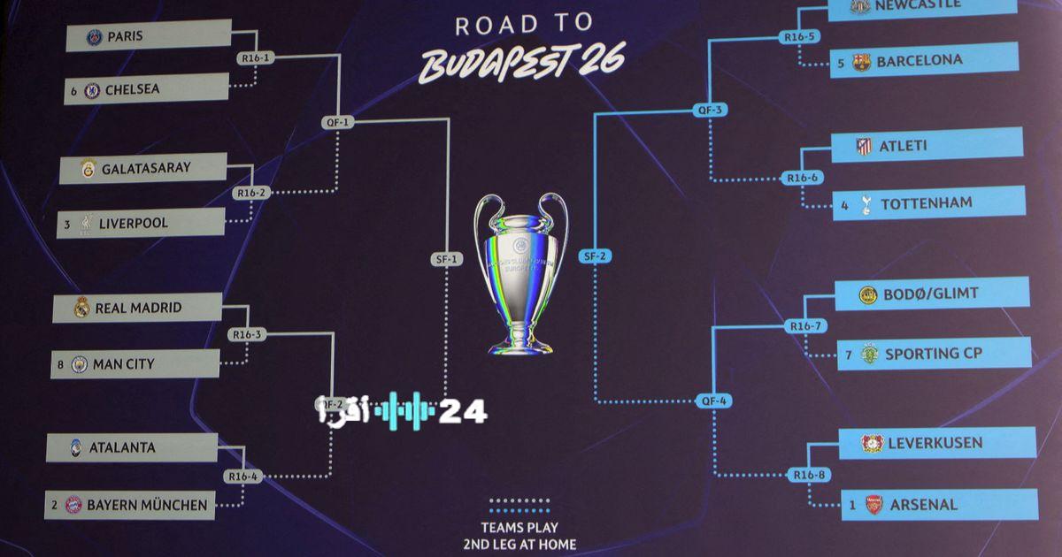 مواعيد مباريات دور الـ16 في دوري أبطال أوروبا