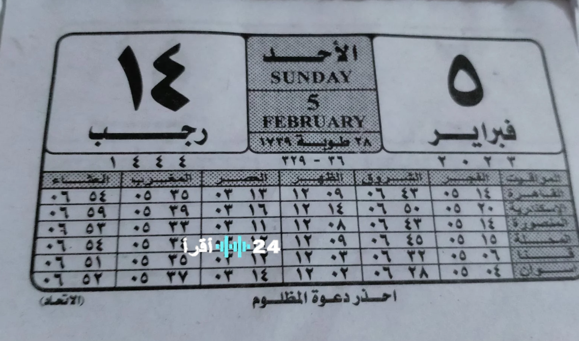 النهاردة كام طوبة ؟ تعرف على تاريخ اليوم في التقويم القبطي والميلادي