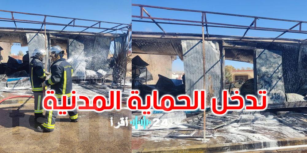 «خطر متفجر» حريق مروع بحاوية وقود مهرب يسفر عن إصابات بالغة بحروق