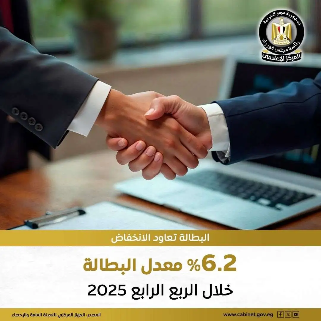 «تراجع ملحوظ في معدلات البطالة: مصر تسجل 6.2% في الربع الأخير من 2025»
