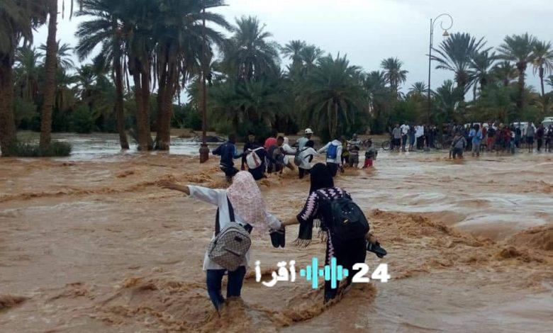 تعليق الدراسة في جماعات سيدي قاسم بدءًا من الغد بسبب الظروف الجوية والفيضانات