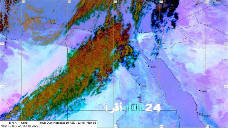تنبيه عاجل لخمسة محافظات حول خرائط انتشار الأتربة العالقة وفرص سقوط الأمطار المتوقعة
