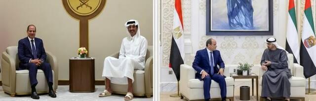 تفاصيل جولة السيسي السريعة في الإمارات وقطر