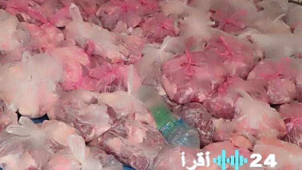 ضبط 410 كيلو من اللحوم والدواجن والأسماك المدخنة في حملة تموينية بمركز الغربية