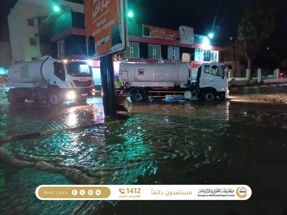 تأثير المنخفض الجوي يتسبب في اضطرابات مرورية في مدن غرب ليبيا