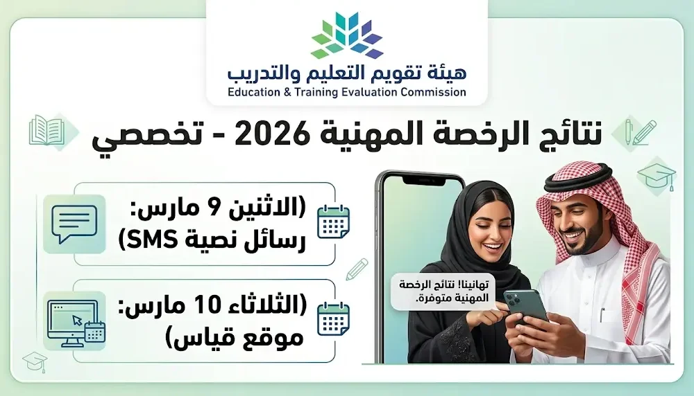 تعرف على نتائج الرخصة المهنية لعام 2026 مع جدول مواعيد الاستلام غدا عبر قياس والتفاصيل الكاملة