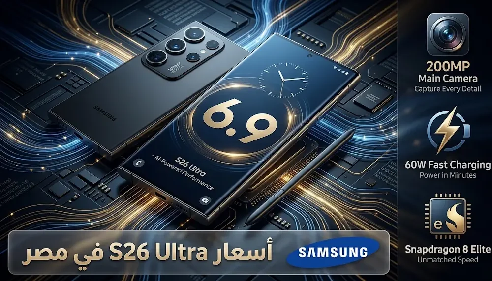 سعر هاتف سامسونج جالاكسي اس 26 الترا في مصر اليوم الجمعة 13 مارس 2026 بجميع النسخ