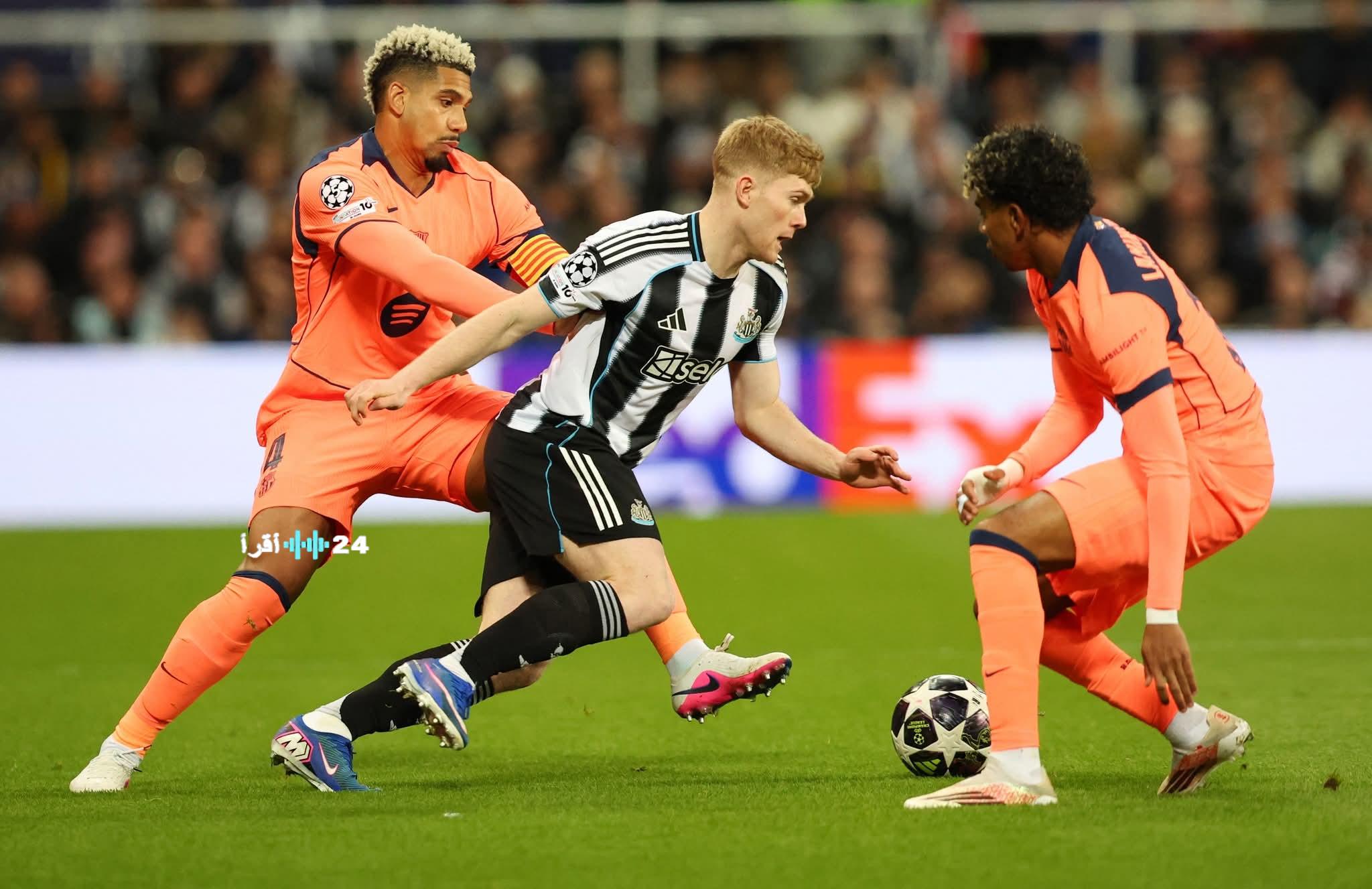مباراة دوري أبطال أوروبا في الدقيقة الستين بين برشلونة ونيوكاسل تصل إلى التعادل السلبي