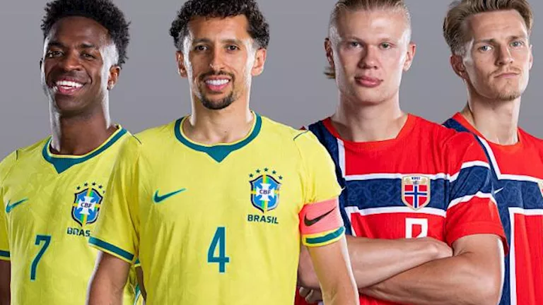 فينيسيوس وهالاند يتصارعان على مباراة البرازيل ونرويج في كأس العالم